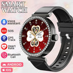 Fashion Zircon Smart Watch 1.46" AMOLED Screen 5.4 Bluetooth Call Heart Rate Temperature Monitoring Women Smartwatch Pedometer