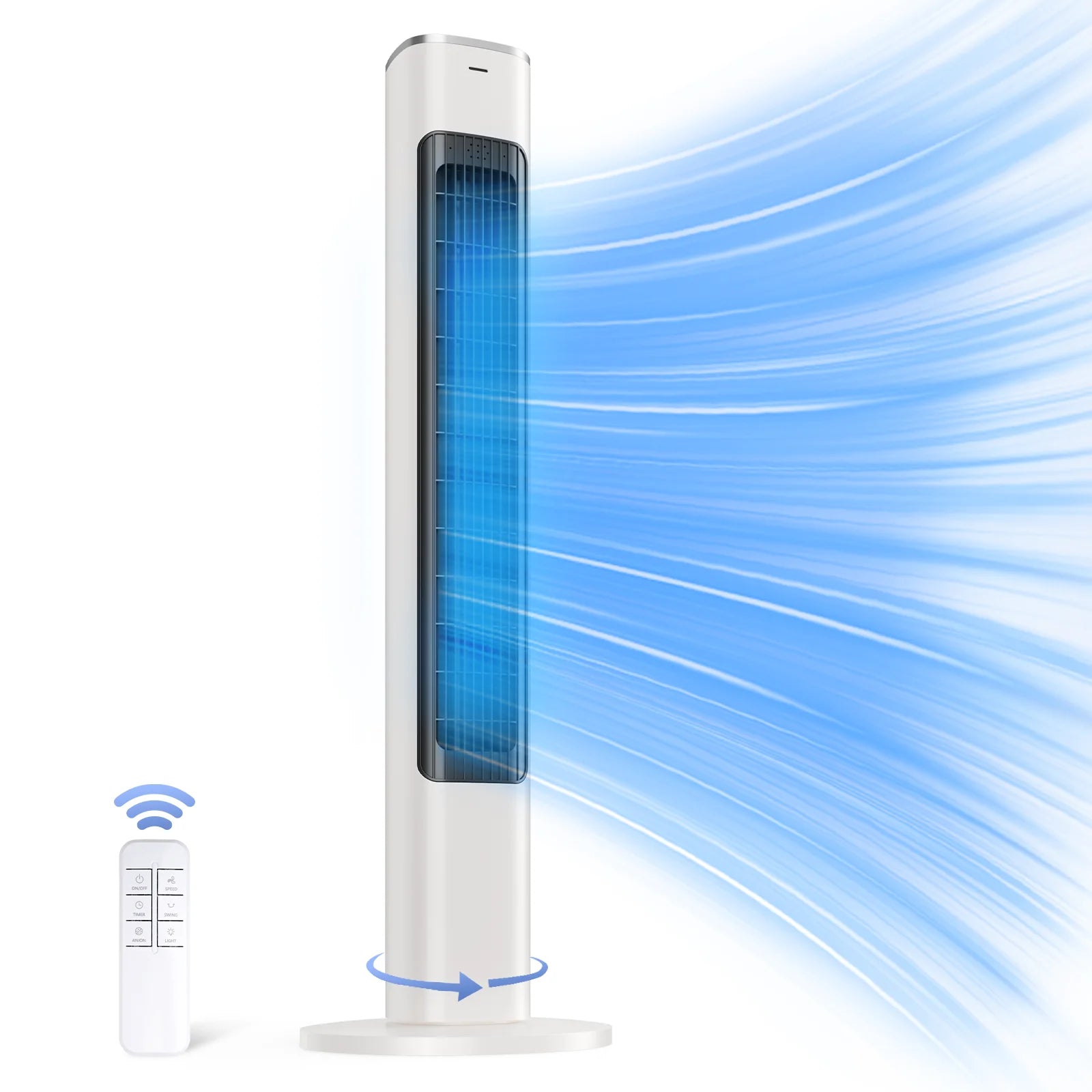 Patbrela 40inch Electric Tower Fan, 4 Speeds, 51° Oscillation, Remote Control, 12H Timer, 45W with Touch Control
