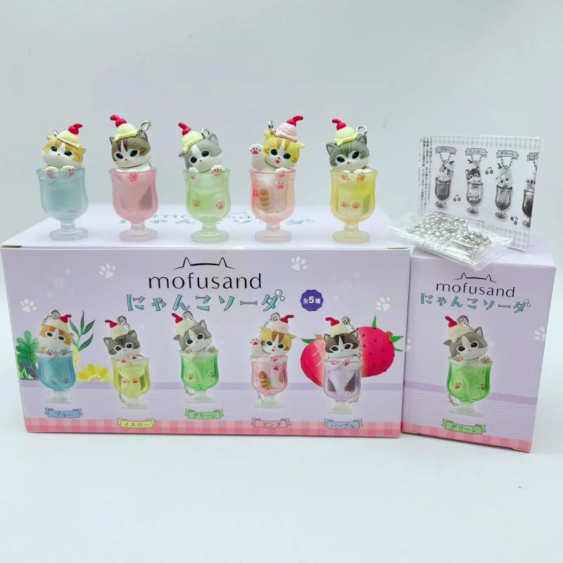 In Stock New Mofusand Cat Pudding Cold Drink Pendant Mini Figures Blind Box Anime Figures Ornaments Dolls Birthda Xmas Gifts Toy Main image