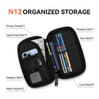 ReeYee N12 Passport Holder Wallet, Travel Organizer for Cards Tickets, Water-Resistant Scratch-Resistant Essential Wallet Pouch