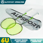 ALP Asura 6U MAX 38LBS G5 Black Badminton Racket Full Carbon Fiber Original Pro Offensive for Teens & Outdoor Sports