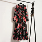 Spring Summer Women Maxi Dresses Casual Full Sleeve Floral Printed O-neck Woman Bohe Beach Party Long Dress Mujer Vestidos