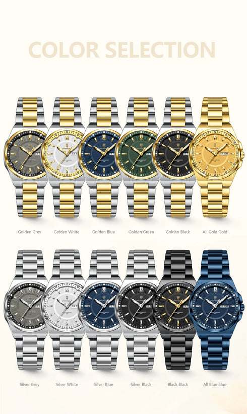POEDAGAR Fashion Ladies Watch Top Elegant Week Date Woman Clock Quartz Stainless Steel Luminous Waterproof Women's Watches Reloj