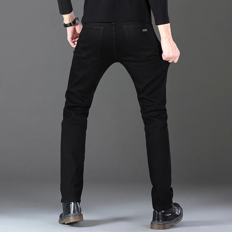 Wthinlee 8 Models Spring Autumn Business Jeans Men Casual Straight Stretch Fashion Classic Work Denim Trousers Brand Clothing