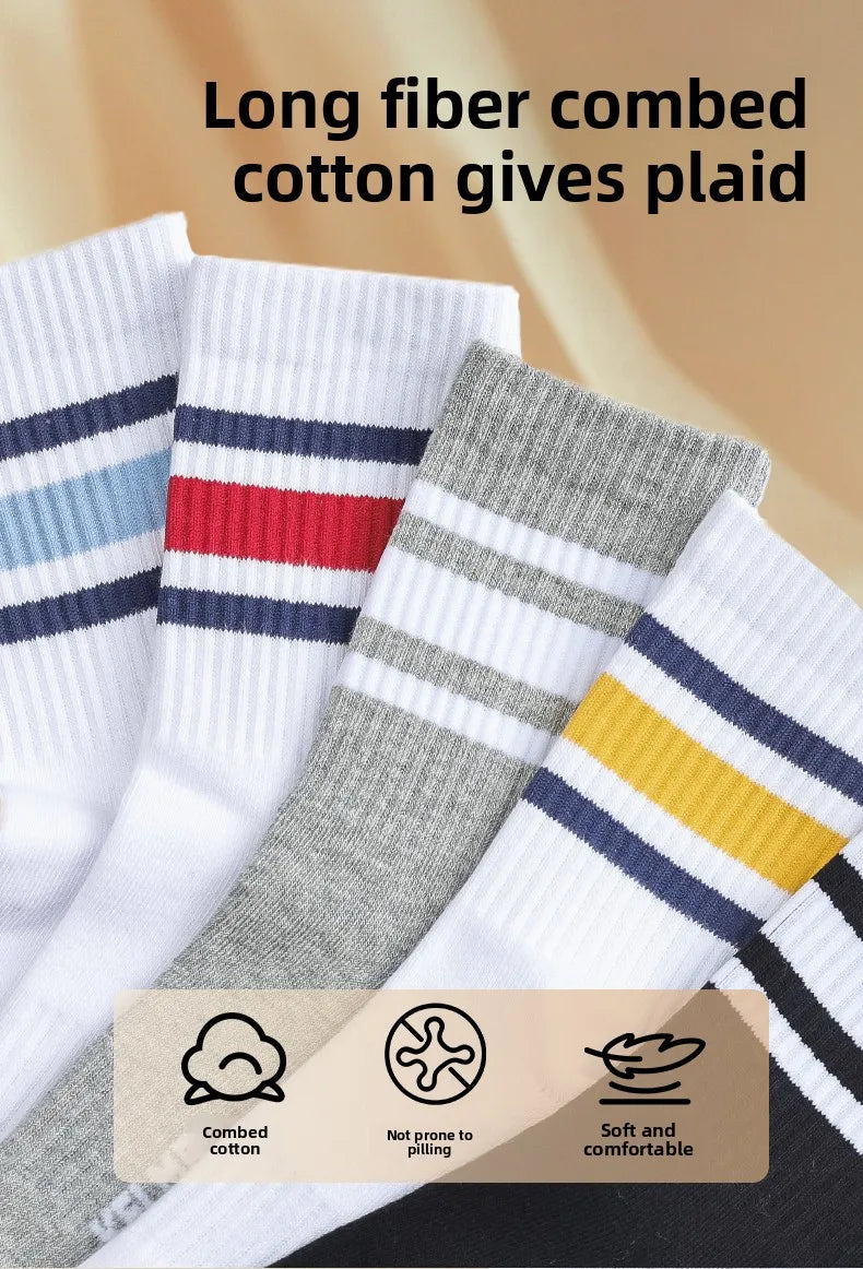 Kelme Men's Mid Length Socks 3 Pairs Of Casual Socks Sweat Absorbing And Breathable Sports Socks Running Speed Dry Socks