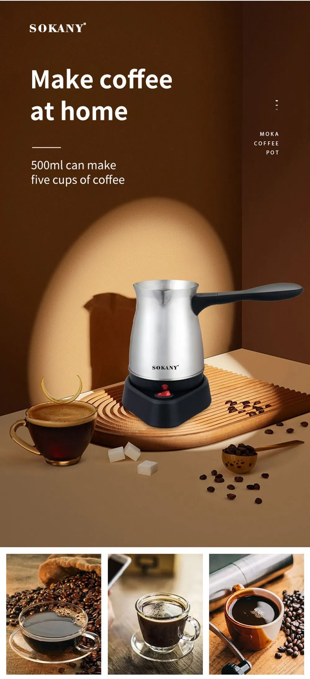 500ML Turkish Electric Kettle Portable Stainless Steel Teapot Water Boiler 220V Home Tea Pot Coffee Maker Machine 5 Cup 주전자 전기포트