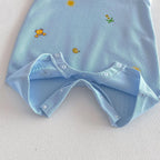 2026 New Summer 0-2Y Baby Clothes Cartoon Print Sleeveless Polo Romper Breathable Mesh Fabric with Placket Snap Closure