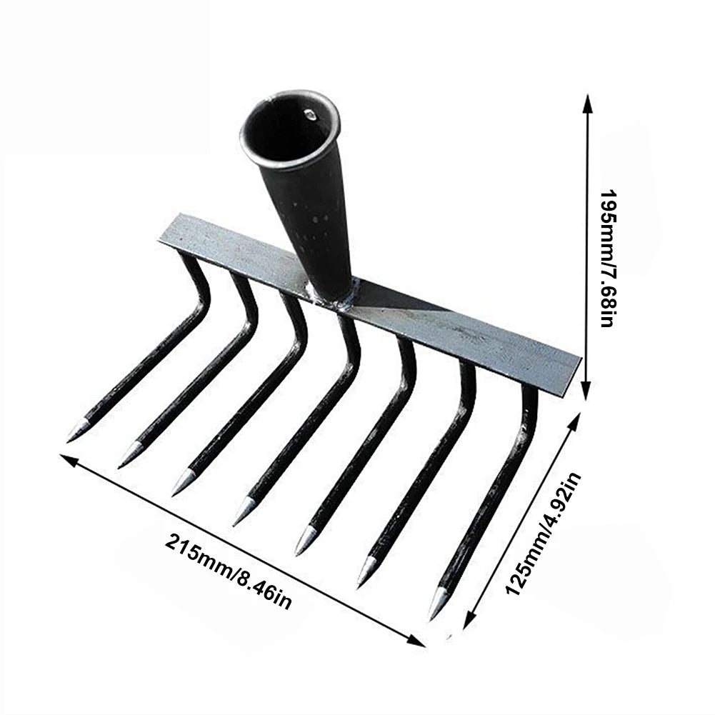 Weeding Hoe Rake 4/7/9/12 Teeth Farm Tool Weeding Scarifier Artifact Agricultural Nail Harrow Carbon Steel Garden Weeding Tools