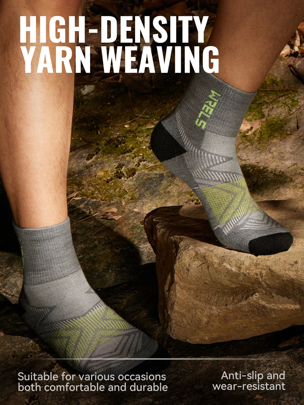 WRELS 1/2/3Pairs Merino Wool Socks Hiking Running Socks Breathable Cushion Sweat Wicking Warm Thermal Compression Wool Socks