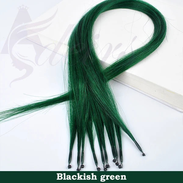 ADEIRS Color  8D Tip Hair Extensions 100% Real Human Hair Microbeads Extensions Color Purple Blue Pink Gray 18-20inch