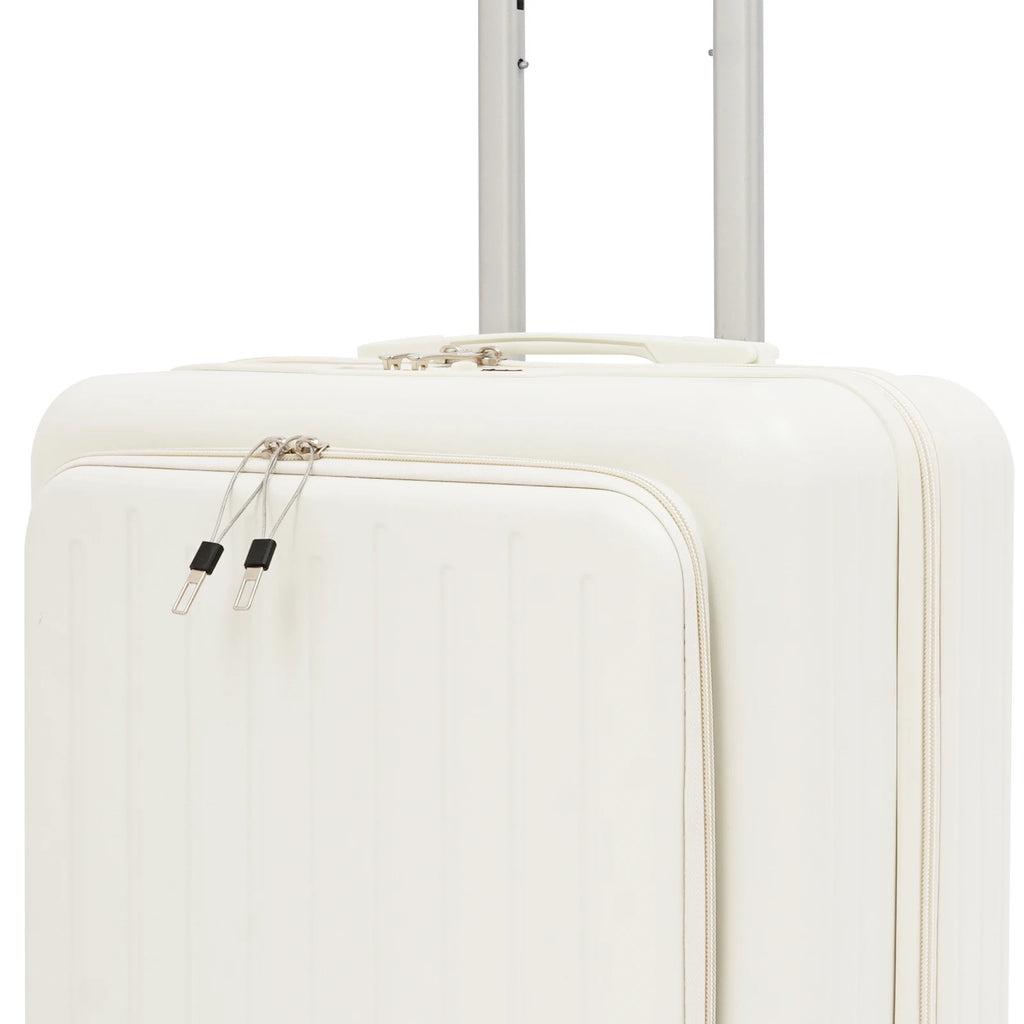 Carry on Luggage Scooter Suitcase Trolley Case 18"ABS Shell Cabin Luggage Front Open Compartment Multifunction Wheels Expandable