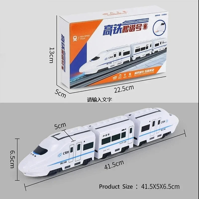 Kids DIY Simulation High Speed Railway Train Toy Electric Sound Light Model Train Track Set Toys for Children's Birthday Gift