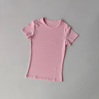 Nude-sensing Solid Color Yoga Clothes for Short-sleeved Women's Quick-drying Elastic Tight T-shirt Fitness Clothes Top Clothing