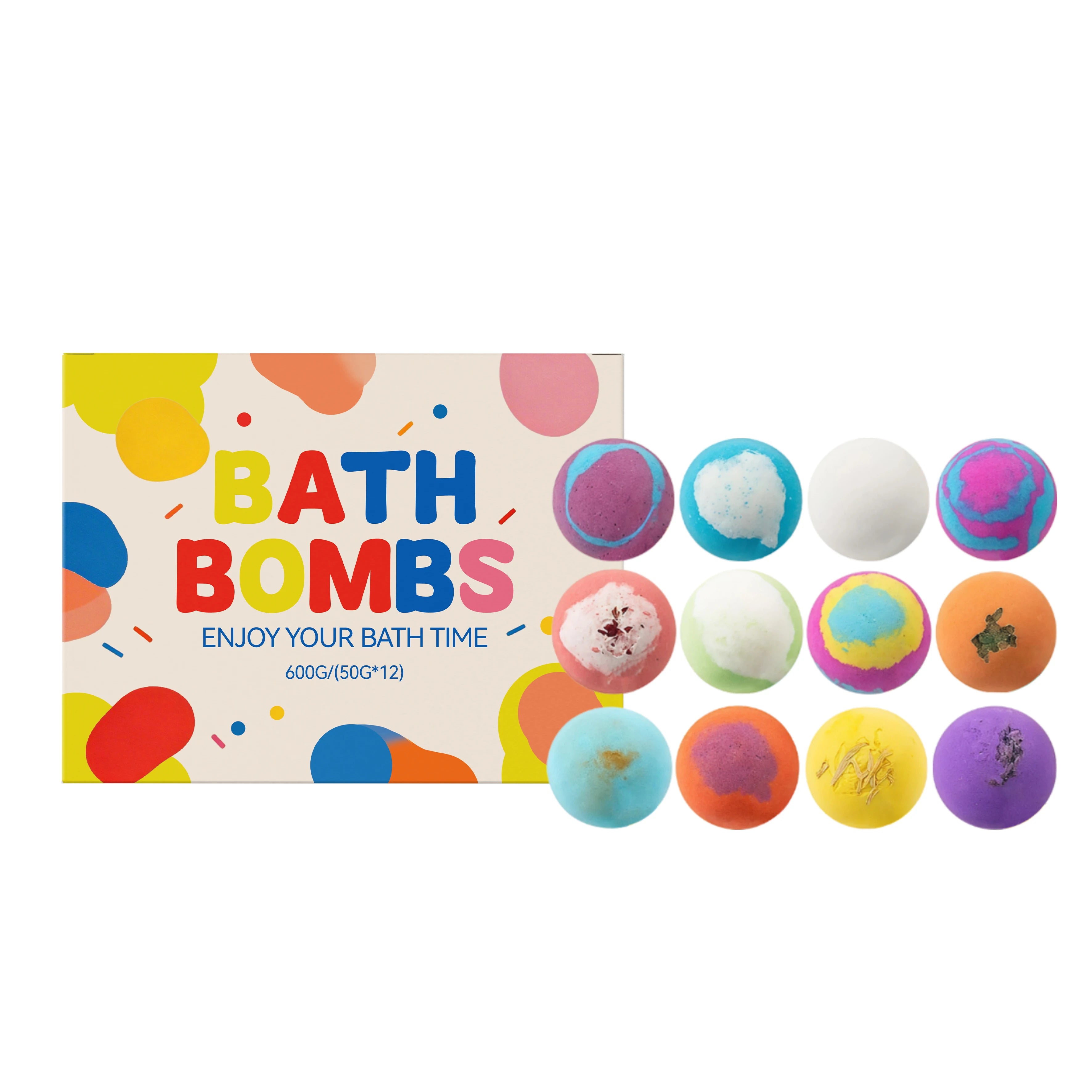 12pcs Kids Bath Bombs Set with Surprise Toys Inside Natural Organic Bubble Bath Fizzies Balls Gift for Children Holiday Gift Set
