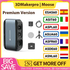 3DMakerpro Moose 3D Scanner, Al Visual Tracking, 0.07mm Resolution, 0.03mm Accuracy, Blue LED Light Source, 24-bit Color Camera, 10fps Frame Rate, Anti-Shake Lenses, Compatible with Windows/MacOS - Premium Version, Marker Fre