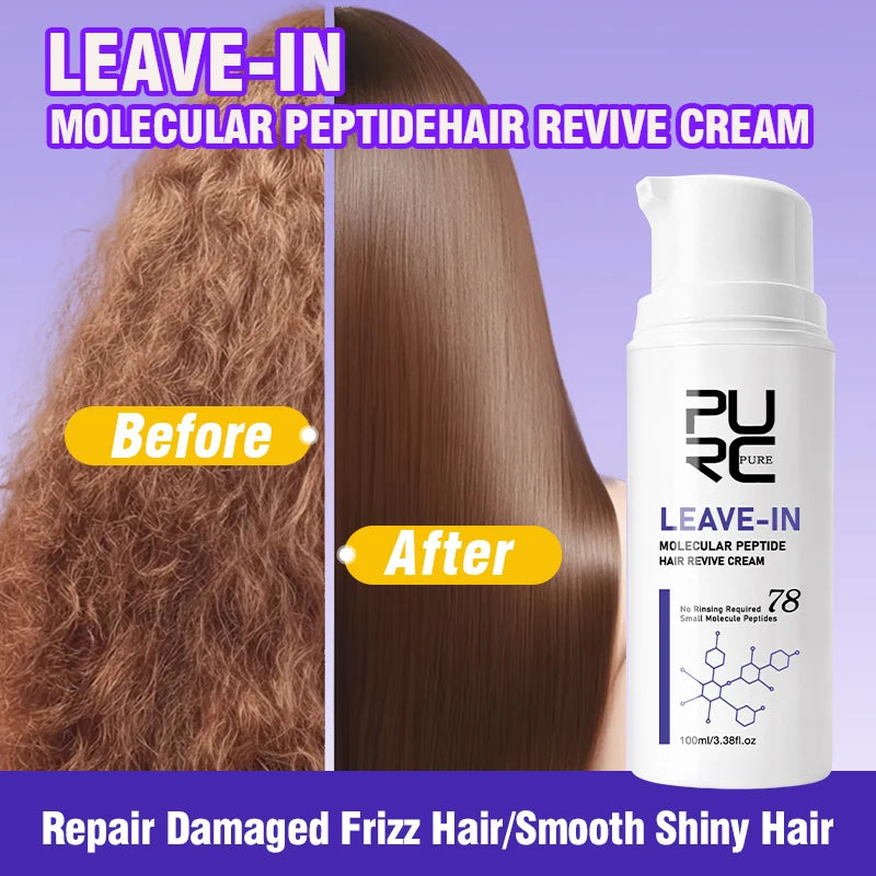 PURC Keratin Hair Treatment Leave-In Hair Mask Straightening Repair Damaged Frizz Smooth Shiny Hair Cream Hair Care Products Main image