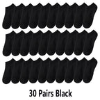 10/20/30Pairs Men's Socks Ankle Socks White Black Breathable Comfy Sweat-absorbing Boat Socks Unisex Casual Solid Short Socks