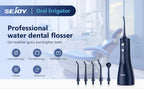 Sejoy Electric Water Flossers Oral Irrigator Rechargeable Portable Dental 5 Modes Water Tank Teeth 300ML Waterproof Cleaner