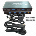 MZX 2-In-1-Out KVM Switch 4K 60Hz HDMI-compatible USB 3.0 Hub Switcher Docking Station Dock Computers PC Share Keyboard Printer