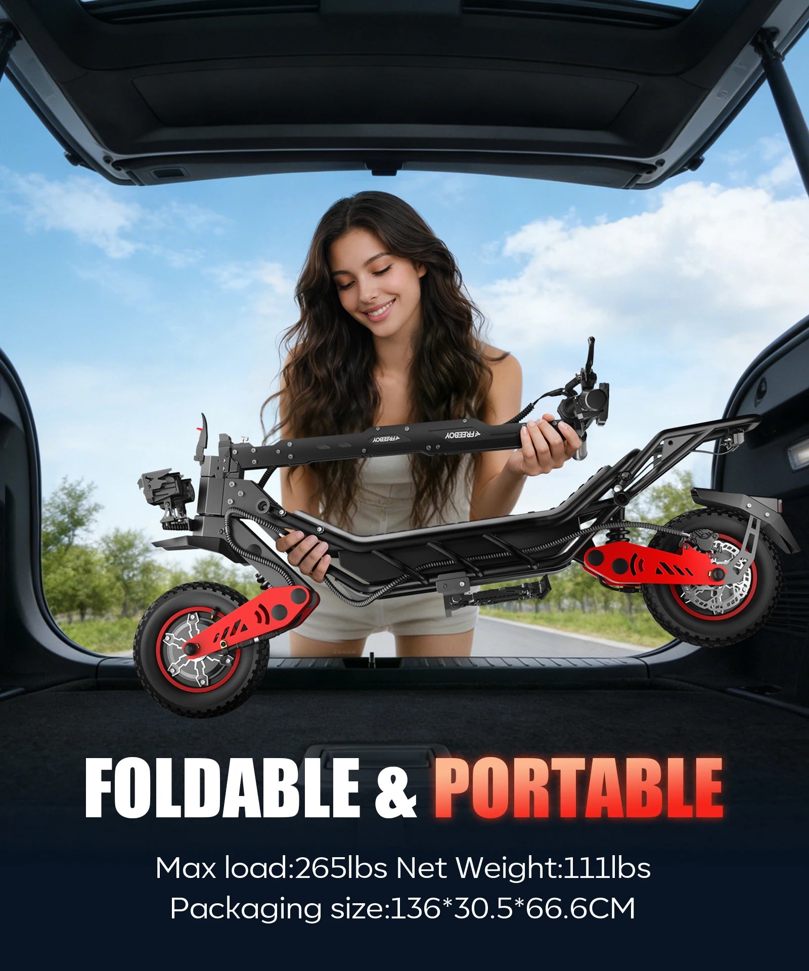 FREEBOY H10 E-Scooter Gift Toolbox 6000W Dual Motor 60V 28AH Battery Speed 75km/h 12" Tires Electric Scooter Hydraulic Braking