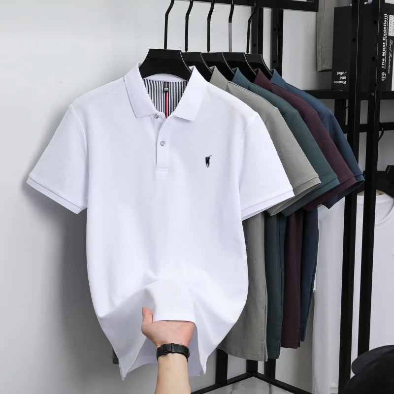 100% pure cotton short sleeved polo shirt high-end luxury brand fashion Paul Pony embroidery golf men's business casual T-shirt Secondary image