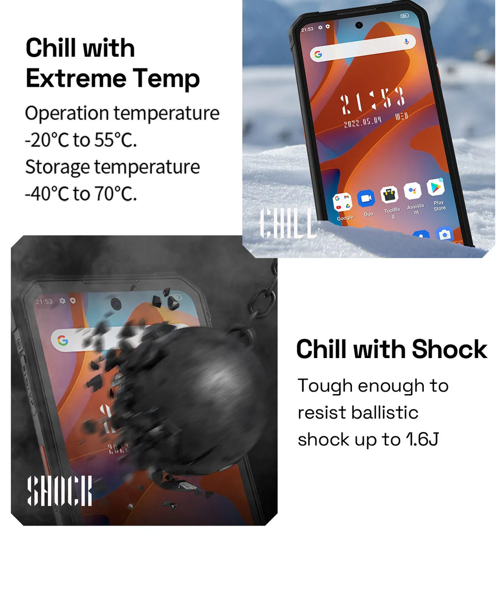 IIIF150 Air1 Rugged Phone Smartphone 5000mAh Battery 6.5" FHD+ Display 20MP Camera NFC IP68 IP69K 11.35MM Ultra-Thin Rugged