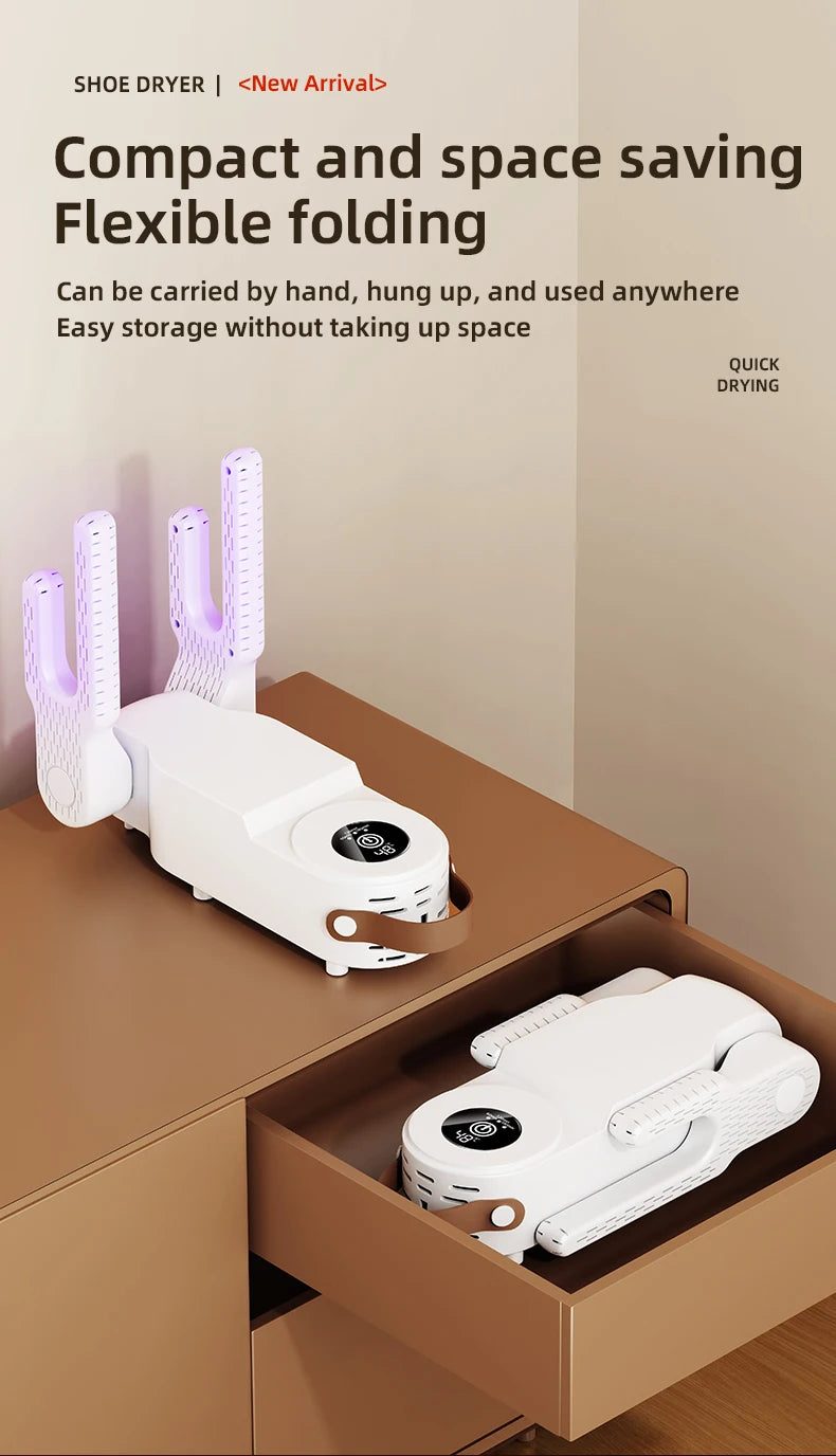 New 150W High Power Foldable Electric Shoe Dryer with Intelligent Timer Fast Drying Socks Glove Boot Heater Household Shoe Dryer