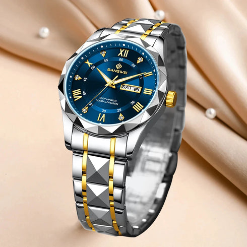 BANGWEI Elegant Luxury Quartz Woman Watch Fashion Classic Simple Stainless Clocks Auto Date Waterproof Diamond Ladies Wristwatch