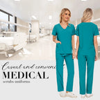 Niaahinn Scrubs Uniforms Sets Wholesale Medical Scrub Stretch Suit Healthcare Nursing Uniform Unisex Surgical Uniforms Woman Men