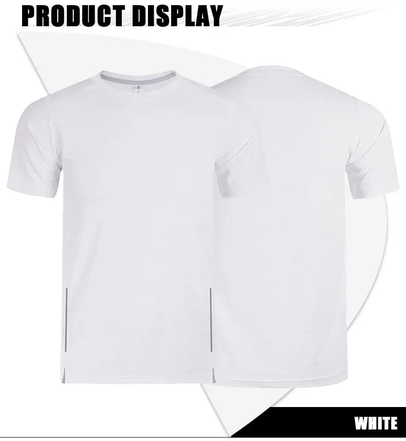 Muscle Training Compression T-shirt Man Running Dry Fit Tee Plain Color Plus Size Gym Men's T-shirts Sports Men Tops Sweatshirt