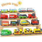 Locomotive Magnetic Car Electric Train Toys Fit All Brand Biro Wooden Diecast Slot Train Track Railway Educational Toys For Kids
