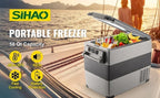 Sihao 15L-55L Portable Compressor Fridge Freezer, Mini Cooler for Outdoor Camping BBQ Picnic, Car Vehicle Refrigerator Cooler for Travel Road Trip, Electric Compressor Fridge Freezer Mini Cooler Box