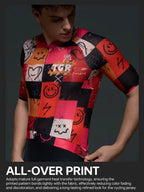 X-TIGER Summer Men's Cycling Jersey Short Sleeve Slim Fit GRAFFITI ART STYLE Breathable Maillot for Mountain Road Bike Pro