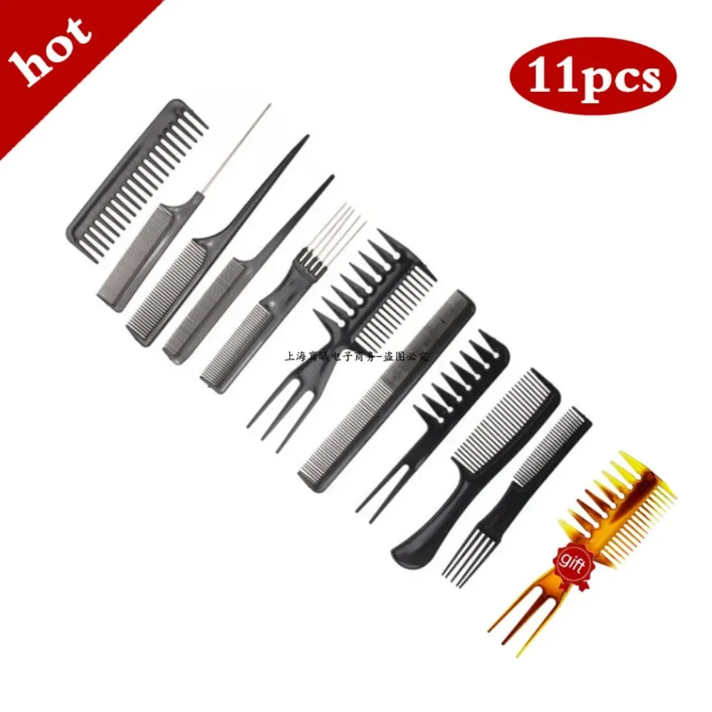 12/18PCS Professional Hair Brush Comb for Salon Barber Hairdressing Styling Tools - New Hairbrush Hair Care with Free Gift Secondary image