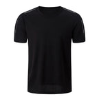 4/1 Pcs Men's Summer Multicolor Quick-drying Sports Short Sleeve Loose Breathable Fitness Running Badminton T Reflective Strip