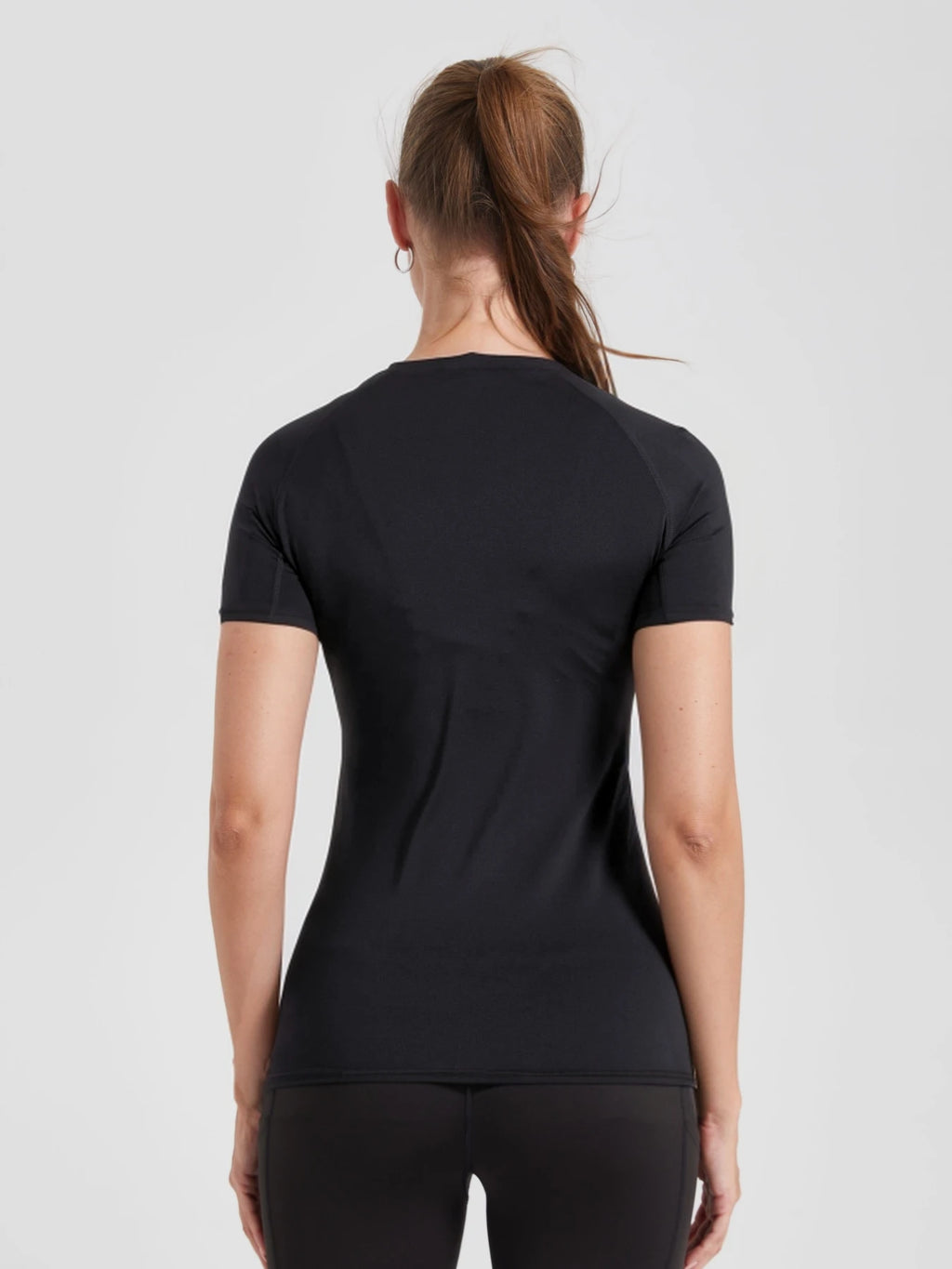 Women's Compression Shirt Short Sleeve Athletic Yoga Running T-Shirt Summer Gym Workout Quick Dry Stretchy Tees Tops Baselayer