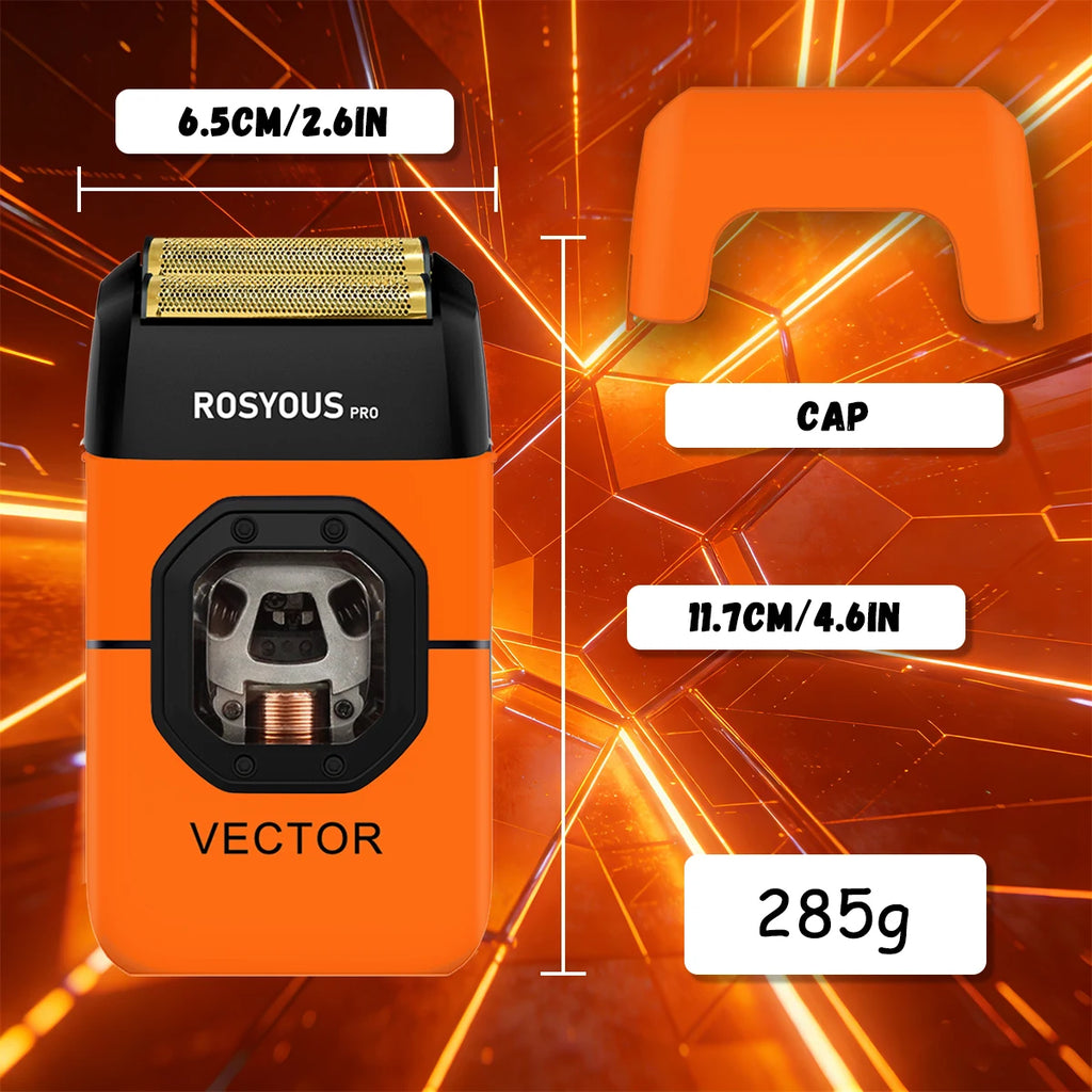 ROSYOUS RS-999 Man Electric Shaver 13000RPM Magnetic Vector Motor Full Metal with Dock 2000mAh Barbershop Beard Trimmer Machine
