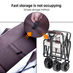 Large Weight Capacity Heavy Duty Wagon Cart Folding Wagon for Outdoor Garden Beach wagon Camping Equipment with Cup Holders