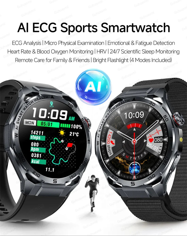 ECG High-end Health Smart Watch Men Blood pressure lipids bloodoxygen Body analysis Uric acid Health Tracker Smartwatch Men lady