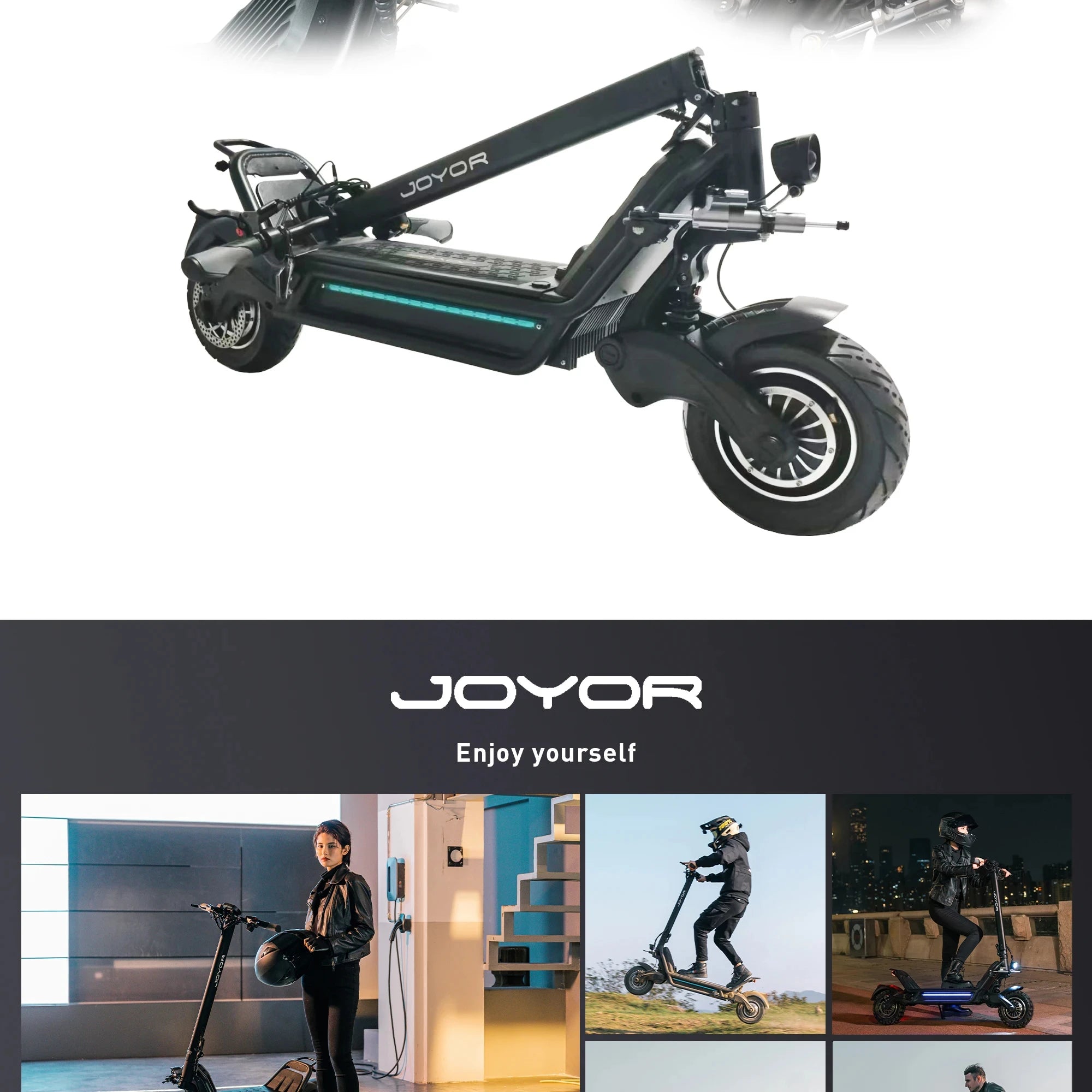 JOYOR E6-S Adult Electric Scooter 3200W Motor 60V31.5AH Battery Off-road EScooters NFC Unlock Hydraulic Brake Foldable E-Scooter