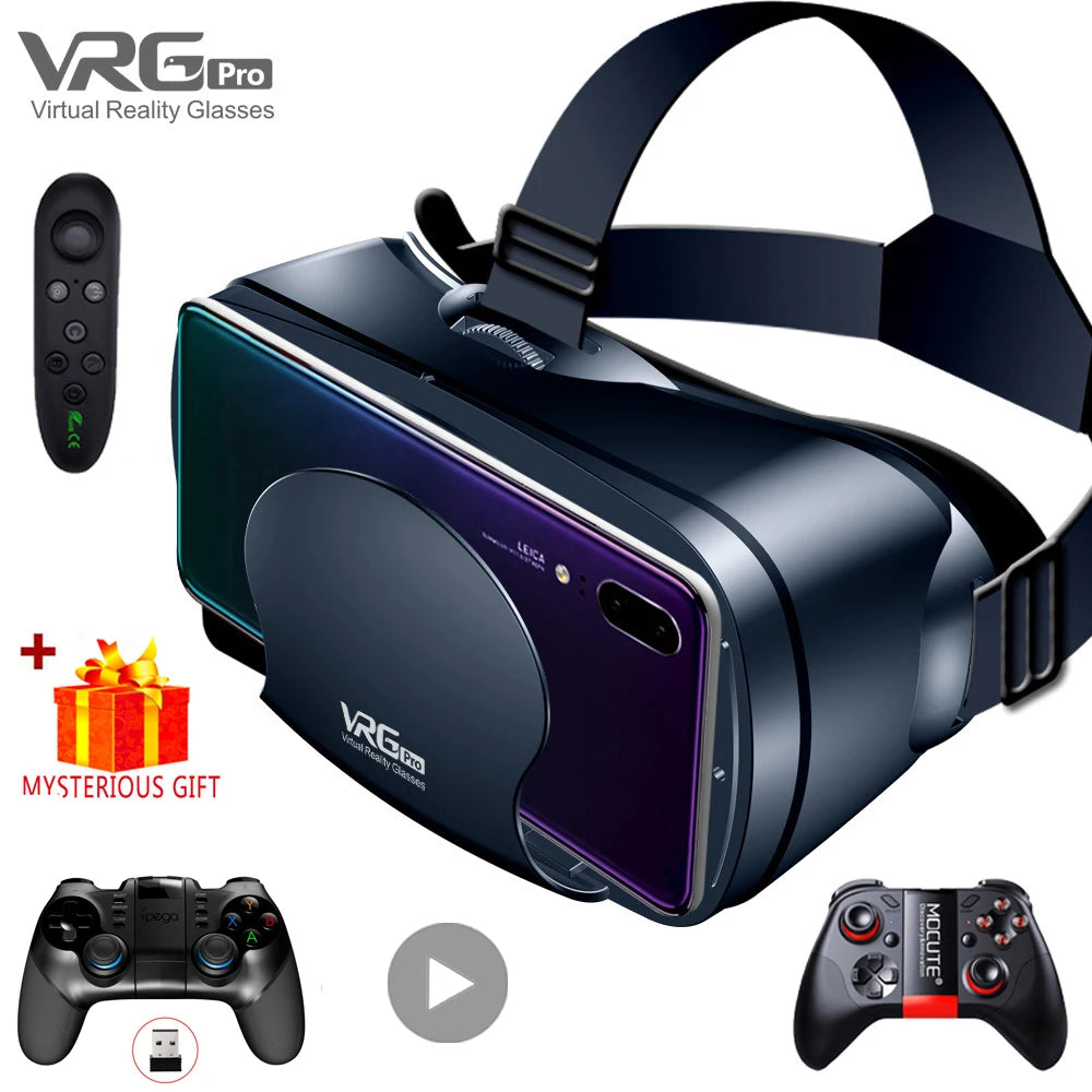 Virtual Reality 3D VR Headset Smart Glasses Helmet for Smartphones Cell Phone Mobile 7 Inches Lenses Binoculars Goggles Devices Main image