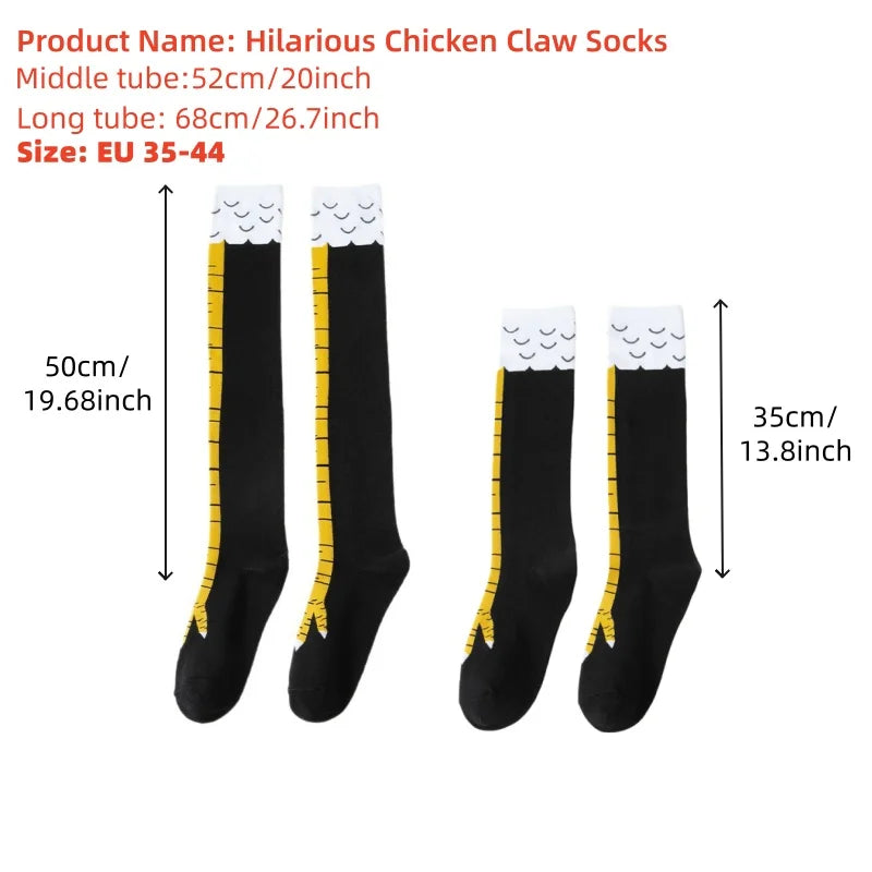 Funny Crazy Chicken Feet Socks Unisex - Novelty Knee-High Socks Funny Gift