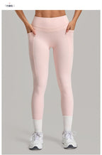 Women's Gym High-waisted High-stretch Yoga Pants with Side Pockets Leggings Workout Running Tights Quick-dry Fitness Trousers