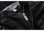 Street Fashion Men's Tight Black Grey Jeans Retro Elastic Slimming Split Style Jeans Men's Retro Designer Brand Jeans Hombre