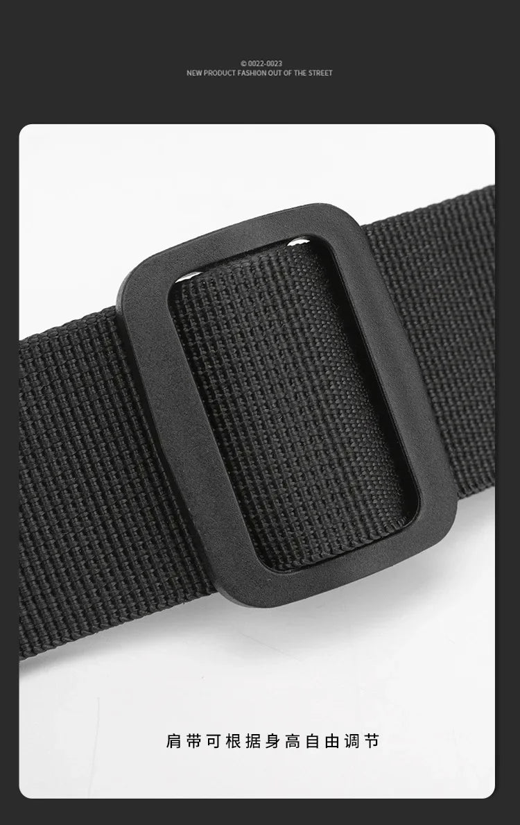 Men Waterproof Sling Chest Pack Fashion Small Black Crossbody Shoulder Zipper Bag Travel Workout Handbag Messanger Bag for Men