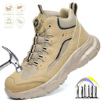 Rotary Buckle Safety Shoes for Man with Steel Toe Cap Anti-smashing, Anti-puncture, Anti-slip Work Safety Boots Industry Welding