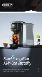 HiBREW 6 in 1 Multiple Capsule Coffee Machine Hot/Cold DG Nes Capsule ESE Pod Tea Basket Ground Coffee Cafeteria 20Bar H6