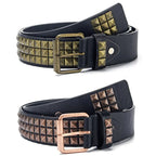 Fashion New Square Bead Rivet Belt Metal Pyramid Belt Men and Women Punk Hardware Jeans Belt Y2K Belt Designer Belt Women's Belt