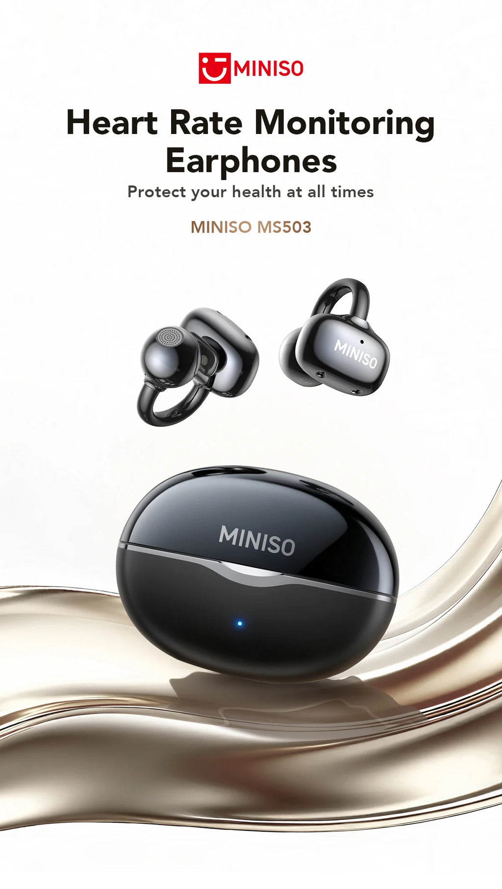 MINISO MS503 Wireless Bluetooth Earbuds AI Translation Earphones Outdoor Sports Headphones Clear Sound Headset Soft Comfortable
