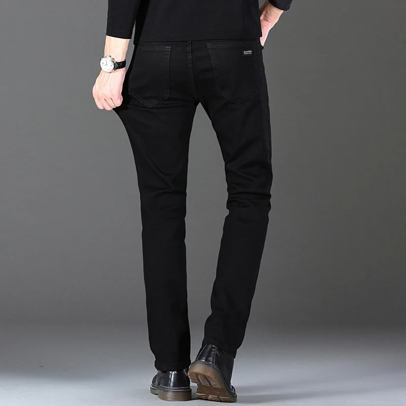 Wthinlee 8 Models Spring Autumn Business Jeans Men Casual Straight Stretch Fashion Classic Work Denim Trousers Brand Clothing